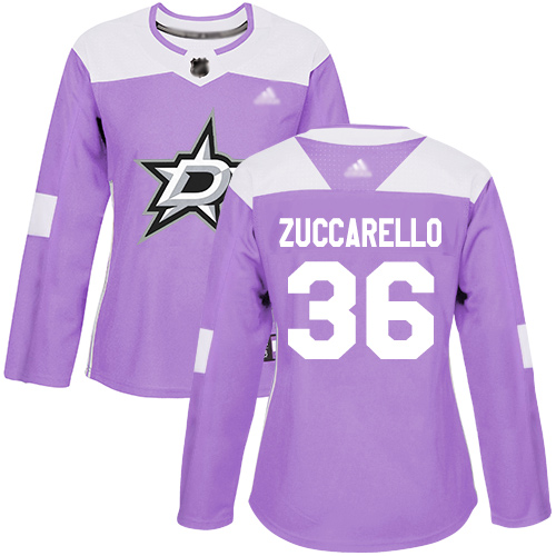 Adidas Stars #36 Mats Zuccarello Purple Authentic Fights Cancer Women's Stitched NHL Jersey